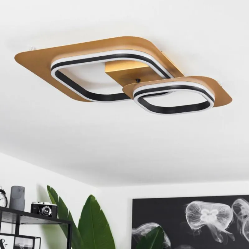 Lampes Dorées-hofstein Plafonnier Huallilemu LED Or, Noir, 1 lumière