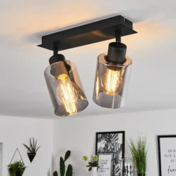 hofstein Plafonnier Hunouri Noir, 2 lumières