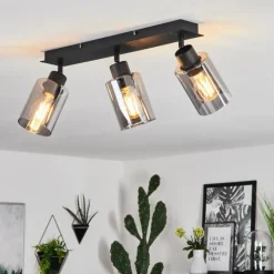 hofstein Plafonnier Hunouri Noir, 3 lumières