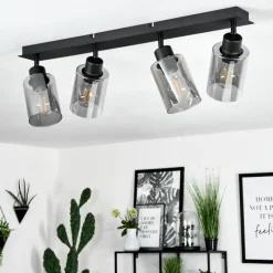 hofstein Plafonnier Hunouri Noir, 4 lumières