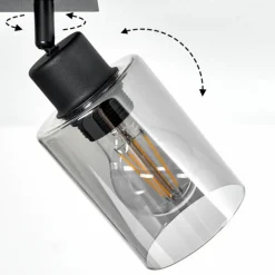 hofstein Plafonnier Hunouri Noir, 4 lumières