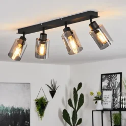 hofstein Plafonnier Hunouri Noir, 4 lumières