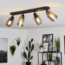 hofstein Plafonnier Hunouri Noir, 4 lumières