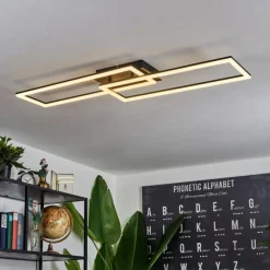 hofstein Plafonnier Hyacinthe LED Noir, 1 lumière, Télécommandes