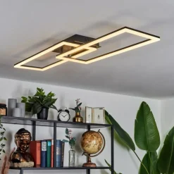 hofstein Plafonnier Hyacinthe LED Noir, 1 lumière, Télécommandes