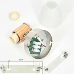 Lampes En Bois-hofstein Plafonnier Icalma Écru, Nickel mat, 1 lumière