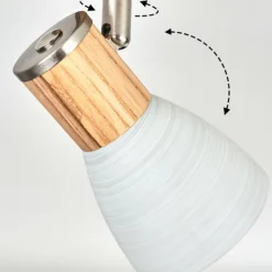 Lampes En Bois-hofstein Plafonnier Icalma Écru, Nickel mat, 1 lumière