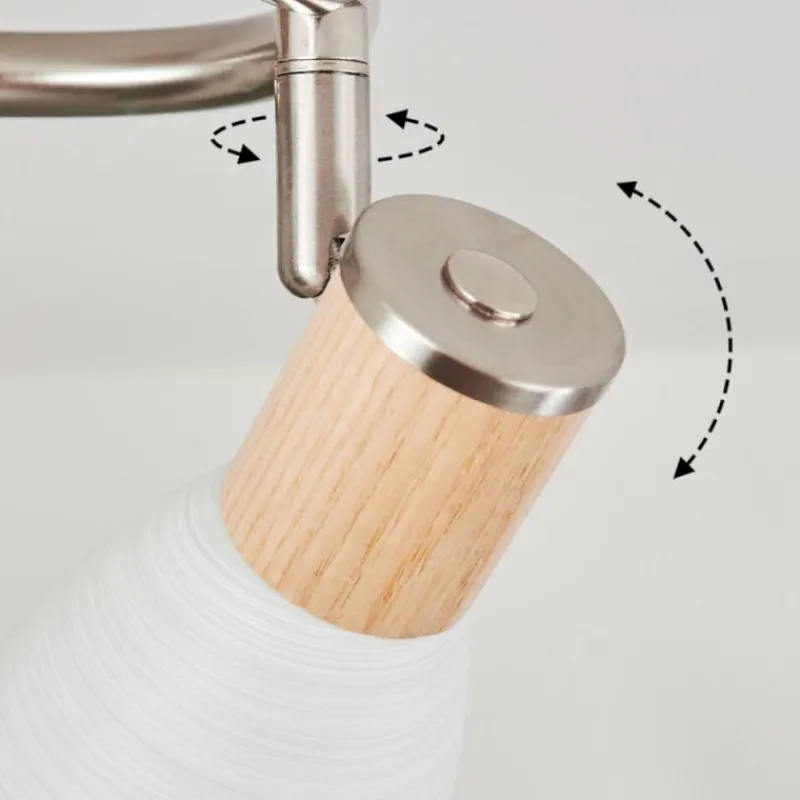 hofstein Plafonnier Icalma Écru, Nickel mat, 3 lumières