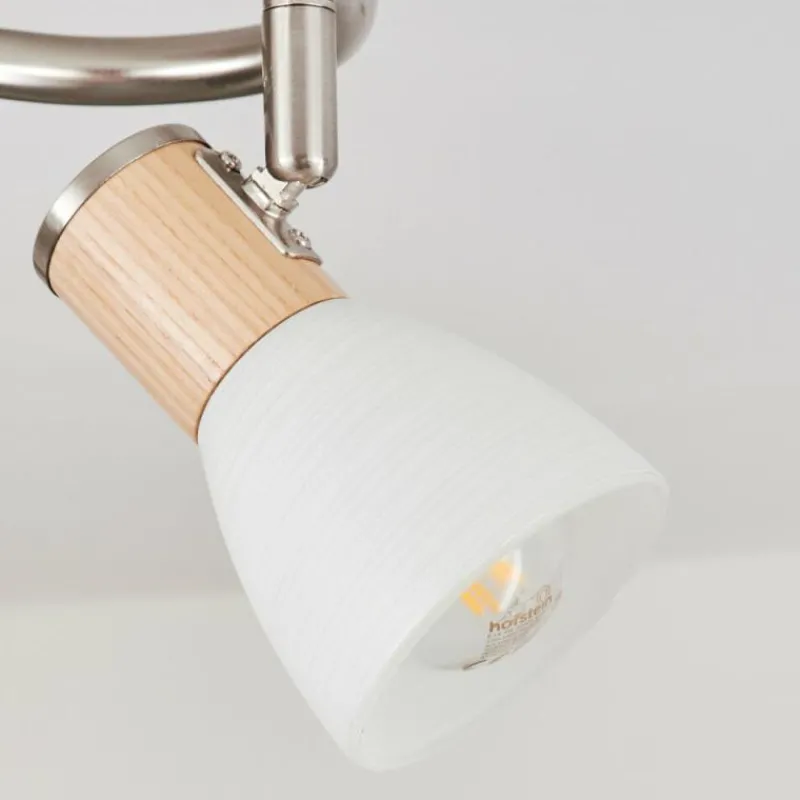 hofstein Plafonnier Icalma Écru, Nickel mat, 3 lumières