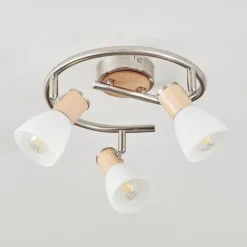 hofstein Plafonnier Icalma Écru, Nickel mat, 3 lumières