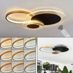 Lampes Dorées-hofstein Plafonnier Ipinco LED Or, Noir, Transparent, 1 lumière, Télécommandes