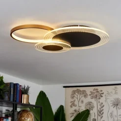 Lampes Dorées-hofstein Plafonnier Ipinco LED Or, Noir, Transparent, 1 lumière, Télécommandes