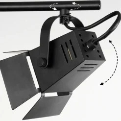 Lampes Industrielles-hofstein Plafonnier Isanay Noir, 4 lumières