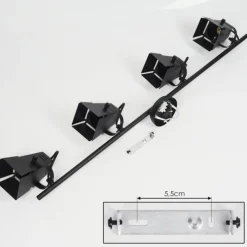 Lampes Industrielles-hofstein Plafonnier Isanay Noir, 4 lumières