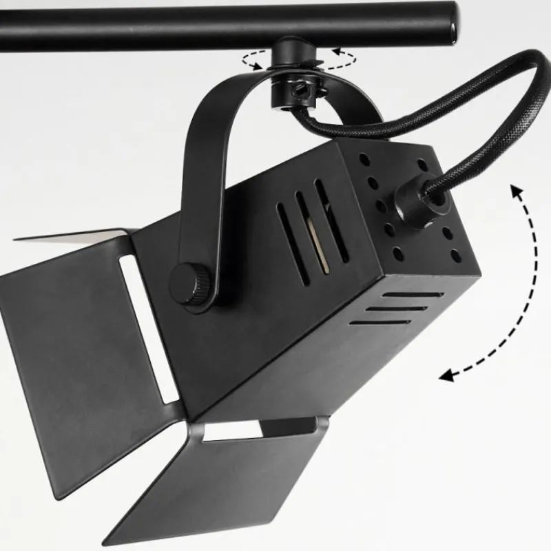 Lampes Industrielles-hofstein Plafonnier Isanay Noir, 2 lumières