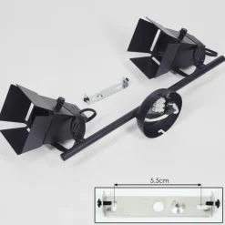 Lampes Industrielles-hofstein Plafonnier Isanay Noir, 2 lumières