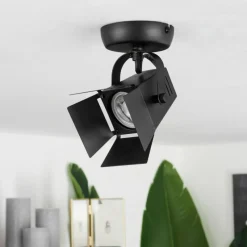 Lampes Industrielles-hofstein Plafonnier Isanay Noir, 1 lumière