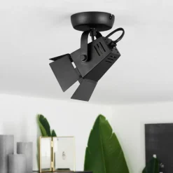 Lampes Industrielles-hofstein Plafonnier Isanay Noir, 1 lumière