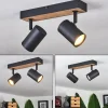 Luminaires Scandinaves-hofstein Plafonnier Javel Brun, Couleur bois, Noir, 2 lumières