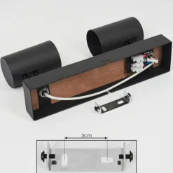 Luminaires Scandinaves-hofstein Plafonnier Javel Brun, Couleur bois, Noir, 2 lumières