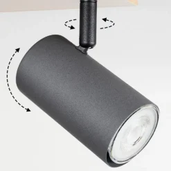 hofstein Plafonnier Javel Brun, Gris, Couleur bois, 6 lumières