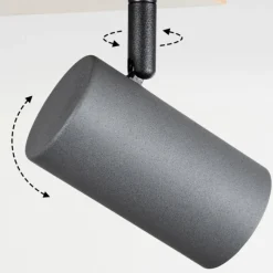 hofstein Plafonnier Javel Brun, Gris, Couleur bois, 6 lumières