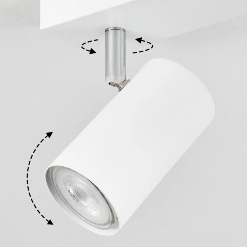 Luminaires Scandinaves-hofstein Plafonnier Javel Chrome, Blanc, 2 lumières