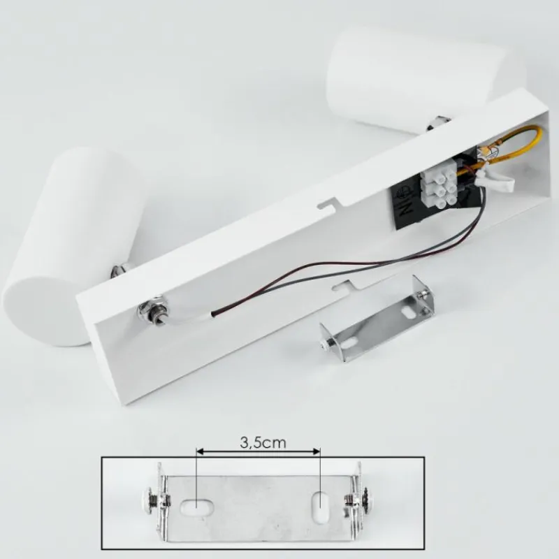 Luminaires Scandinaves-hofstein Plafonnier Javel Chrome, Blanc, 2 lumières