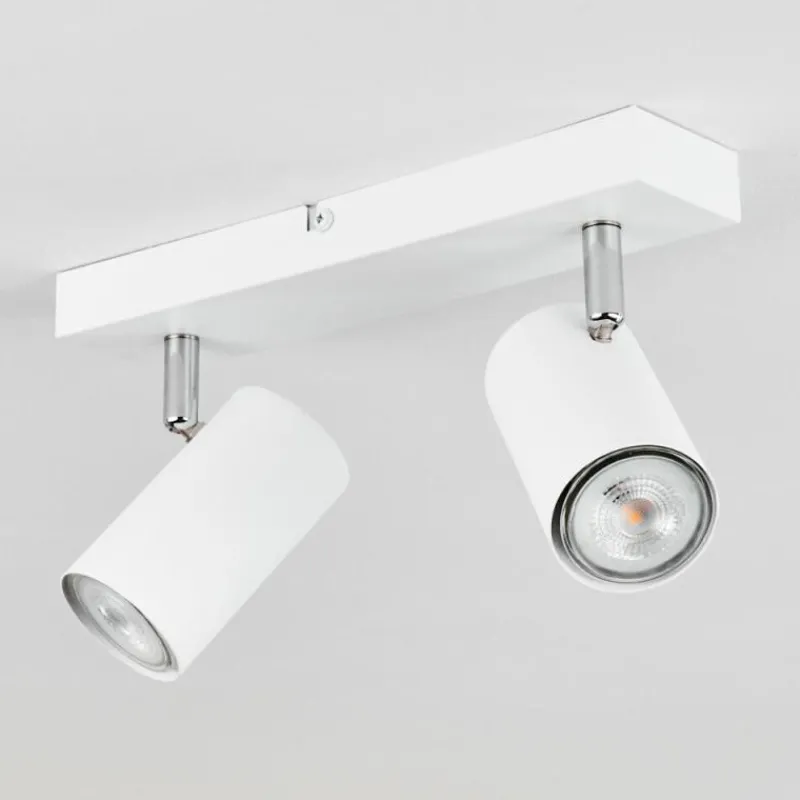 Luminaires Scandinaves-hofstein Plafonnier Javel Chrome, Blanc, 2 lumières