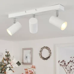 Luminaires Scandinaves-hofstein Plafonnier Javel Chrome, Blanc, 3 lumières