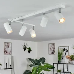 Luminaires Scandinaves-hofstein Plafonnier Javel Chrome, Blanc, 5 lumières