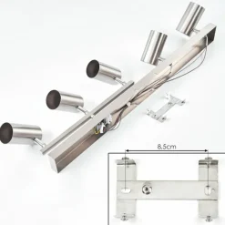 hofstein Plafonnier Javel Chrome, Nickel mat, 5 lumières