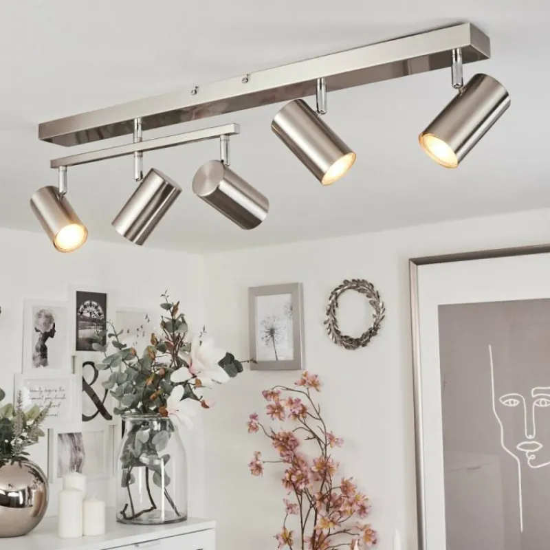 hofstein Plafonnier Javel Chrome, Nickel mat, 5 lumières