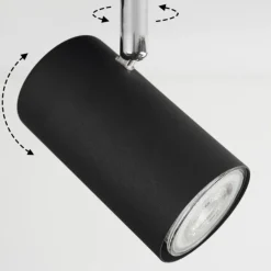 hofstein Plafonnier Javel Chrome, Noir, 6 lumières