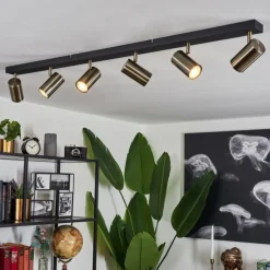 hofstein Plafonnier Javel Chrome, Noir, 6 lumières* Spots Et Projecteurs