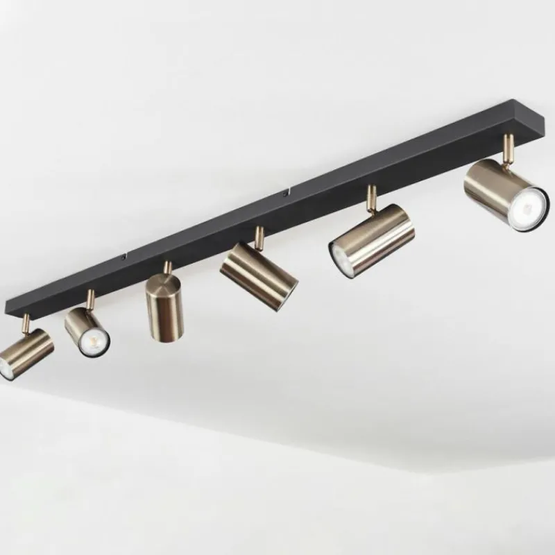 hofstein Plafonnier Javel Chrome, Noir, 6 lumières* Spots Et Projecteurs