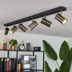 hofstein Plafonnier Javel Chrome, Noir, 6 lumières* Spots Et Projecteurs