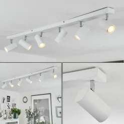 hofstein Plafonnier Javel Chrome, Blanc, 6 lumières