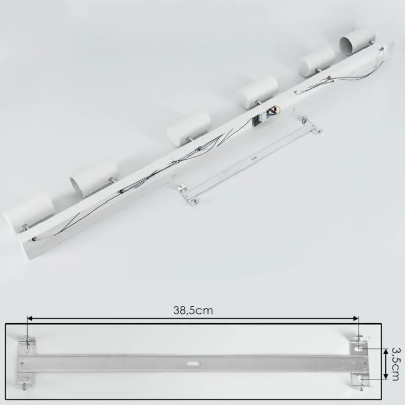 hofstein Plafonnier Javel Chrome, Blanc, 6 lumières