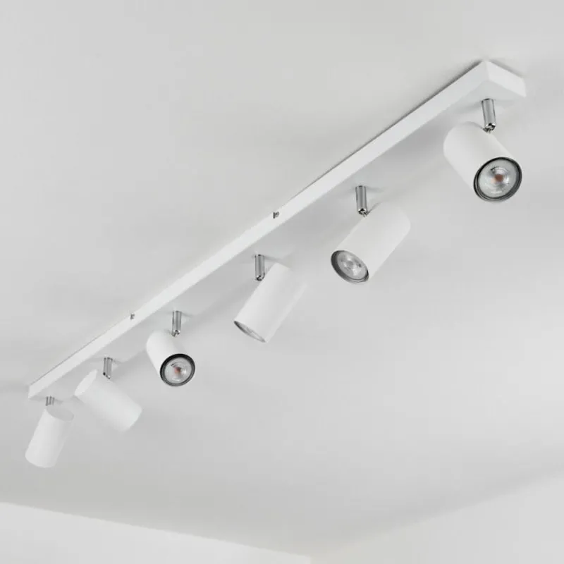 hofstein Plafonnier Javel Chrome, Blanc, 6 lumières