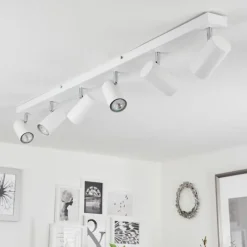 hofstein Plafonnier Javel Chrome, Blanc, 6 lumières