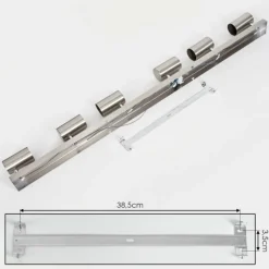 hofstein Plafonnier Javel Nickel mat, 6 lumières