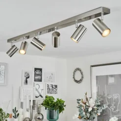 hofstein Plafonnier Javel Nickel mat, 6 lumières