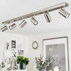 hofstein Plafonnier Javel Nickel mat, 6 lumières