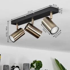 hofstein Plafonnier Javel Noir, 3 lumières