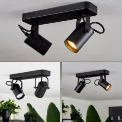 hofstein Plafonnier Kergus Noir, 2 lumières