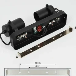 hofstein Plafonnier Kergus Noir, 2 lumières