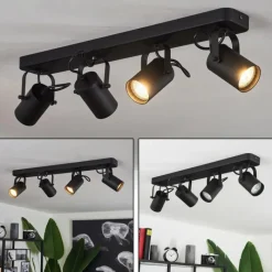 hofstein Plafonnier Kergus Noir, 4 lumières