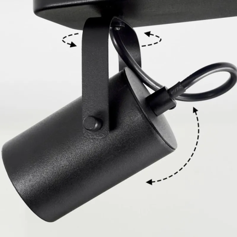 hofstein Plafonnier Kergus Noir, 4 lumières