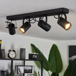 hofstein Plafonnier Kergus Noir, 4 lumières